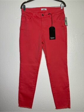 Kensie Jeans Women’s Size 8/29 Sun Kissed Coral Skinny Ankle Jeans Raw Hem NWT